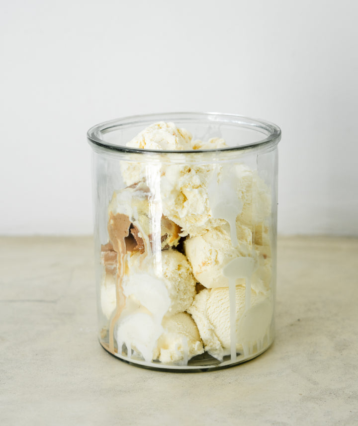 Glass ice cream jar/vase