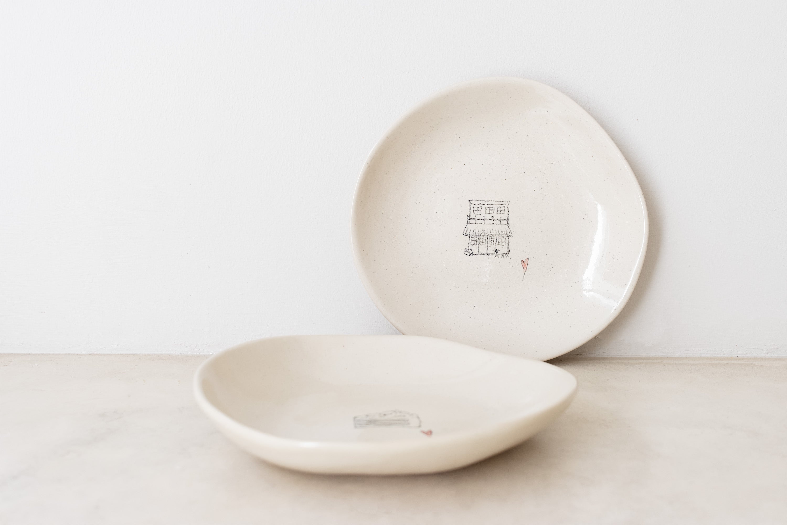 Hand Sketched Patisserie Plates
