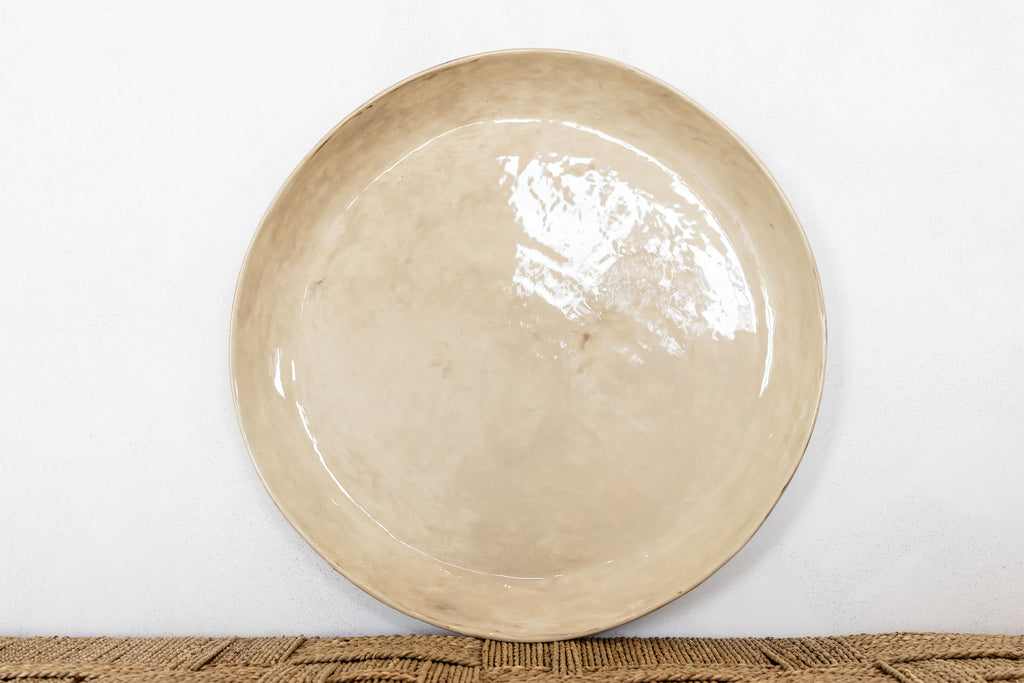 XL Acacia flat ceramic platter