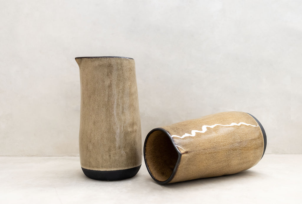 Ceramic stone handless jug