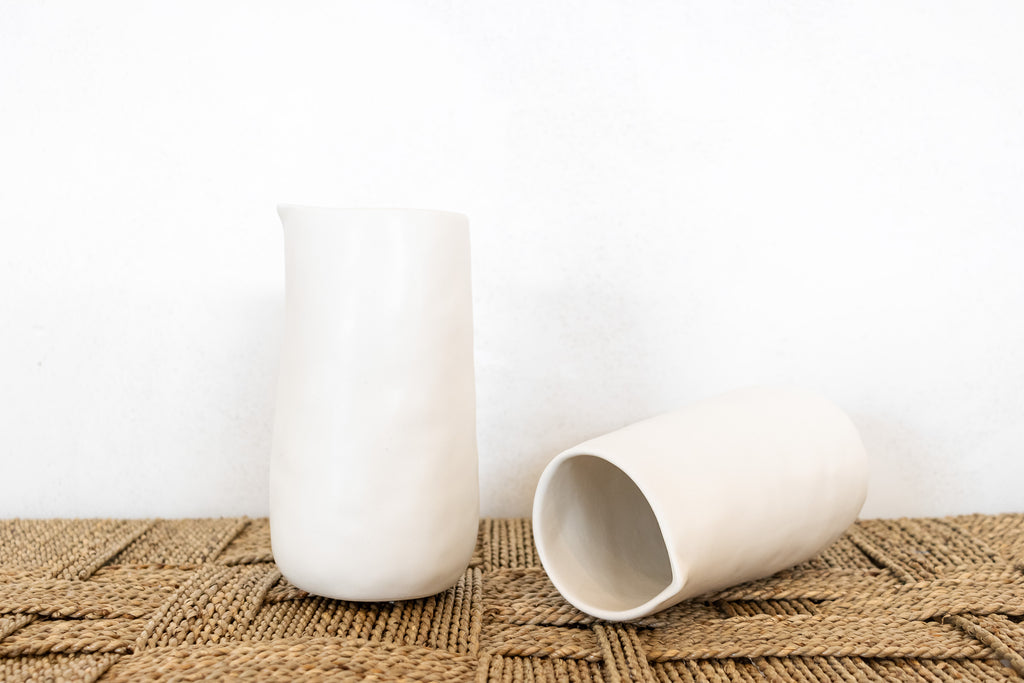 Ceramic stone handless jug
