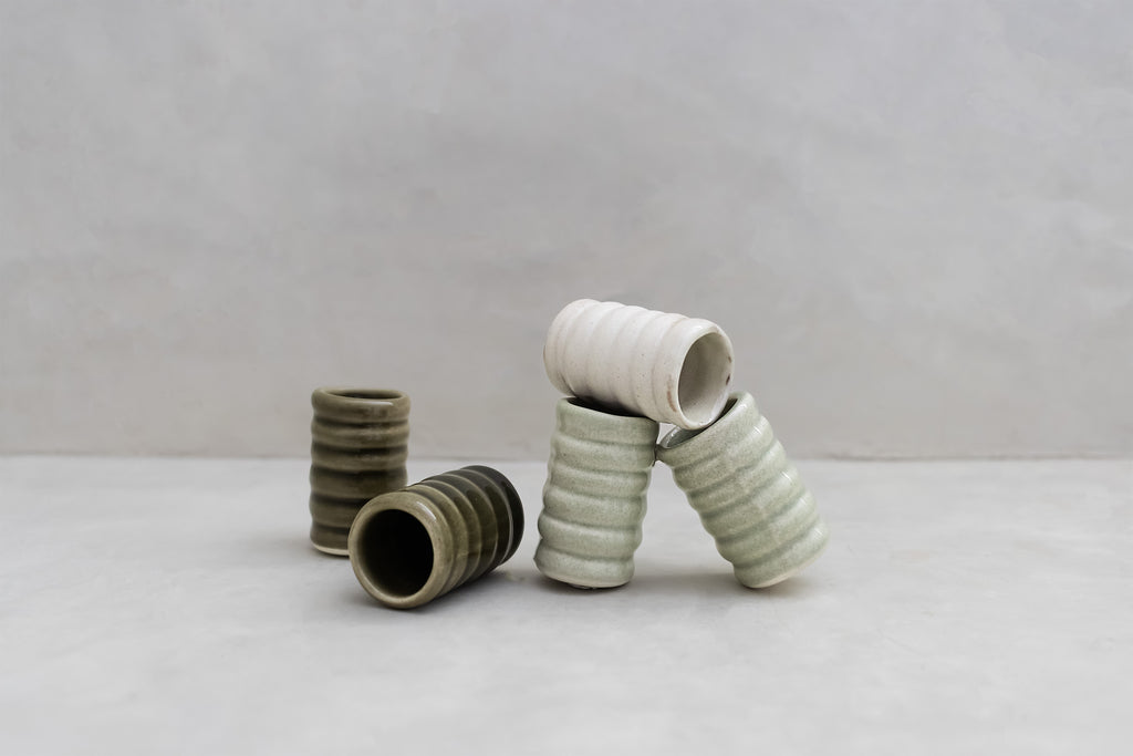 Ribbed Ceramic Toothpick Holders