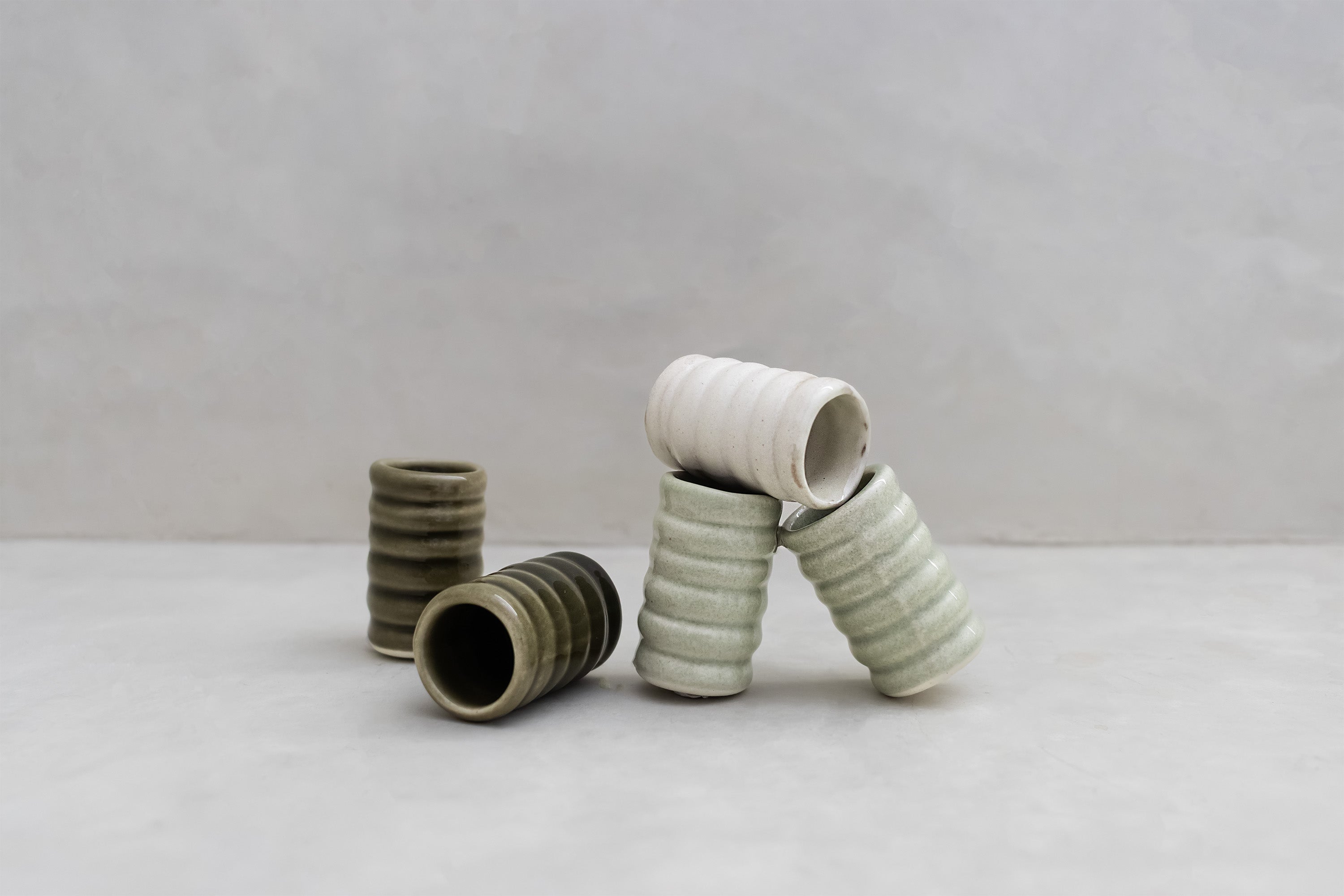 Ribbed Ceramic Toothpick Holders