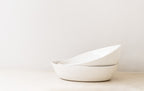 Oval stone serving bowl