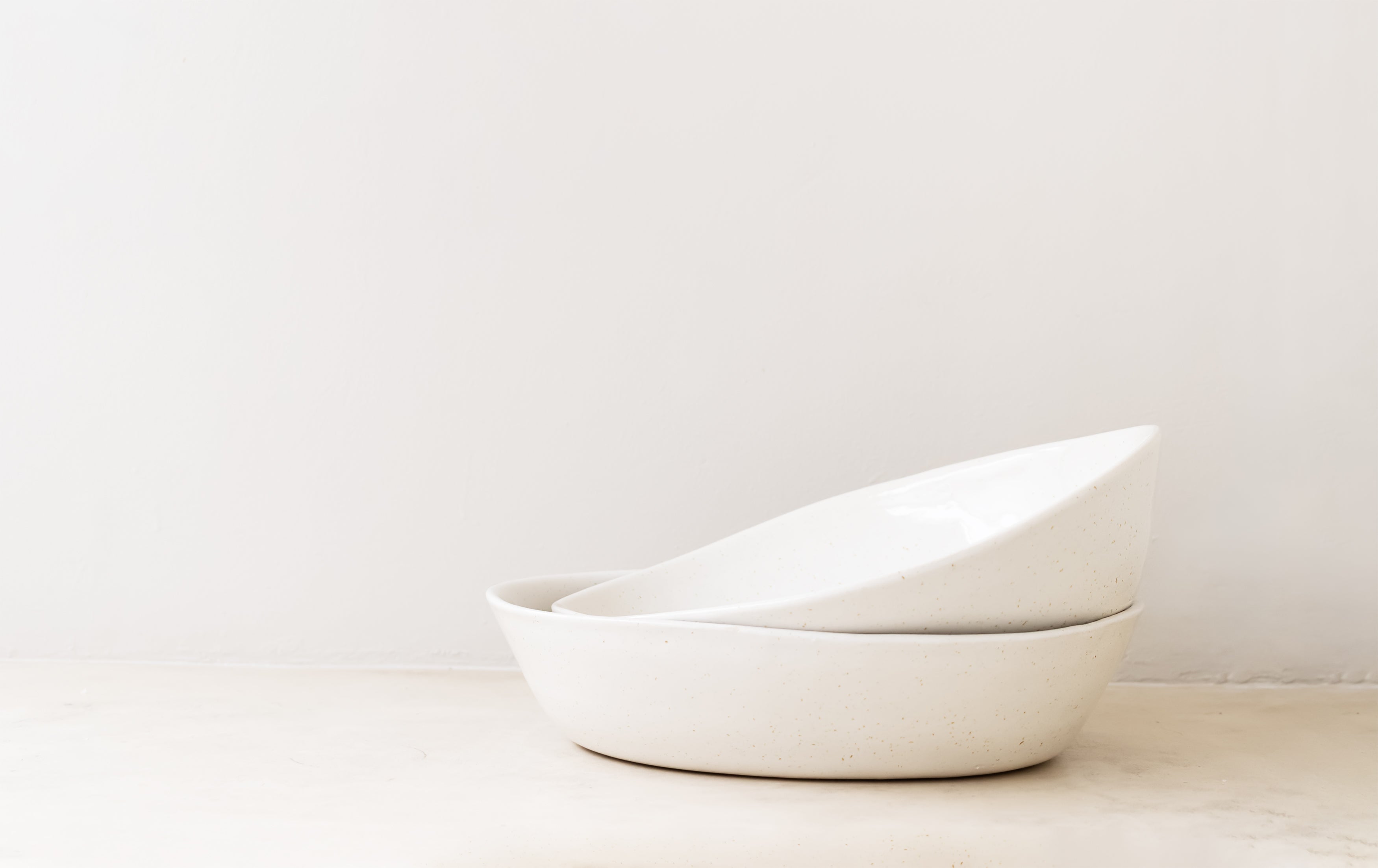 Oval stone serving bowl