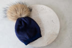 Trend_ING_Baby_beanies_with_pom_poms_navy_colour