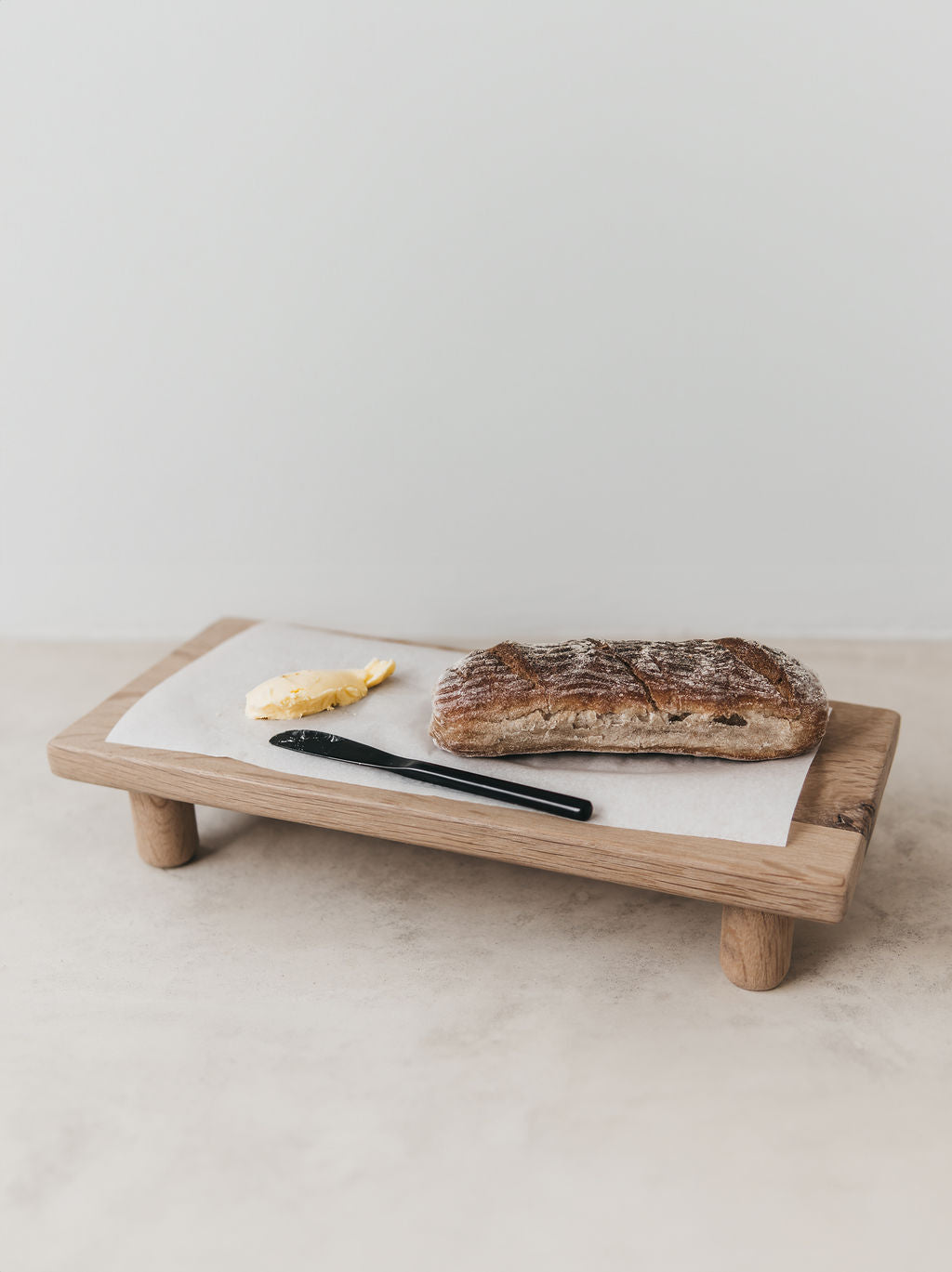 Footed Rectangle Oak Stand