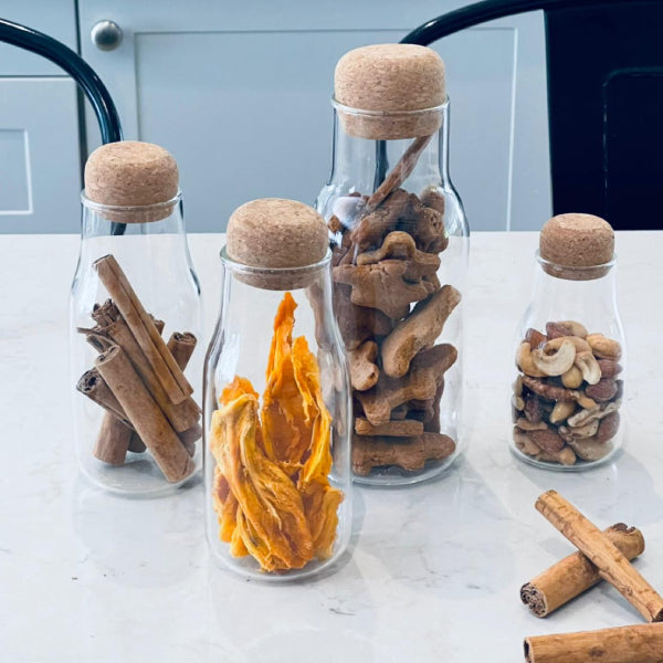 Nordic glass storage jars