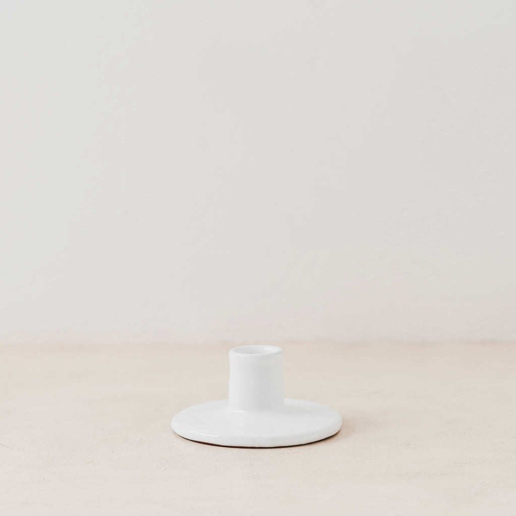 Trend{ING}s White gloss ceramic candle holders - Short