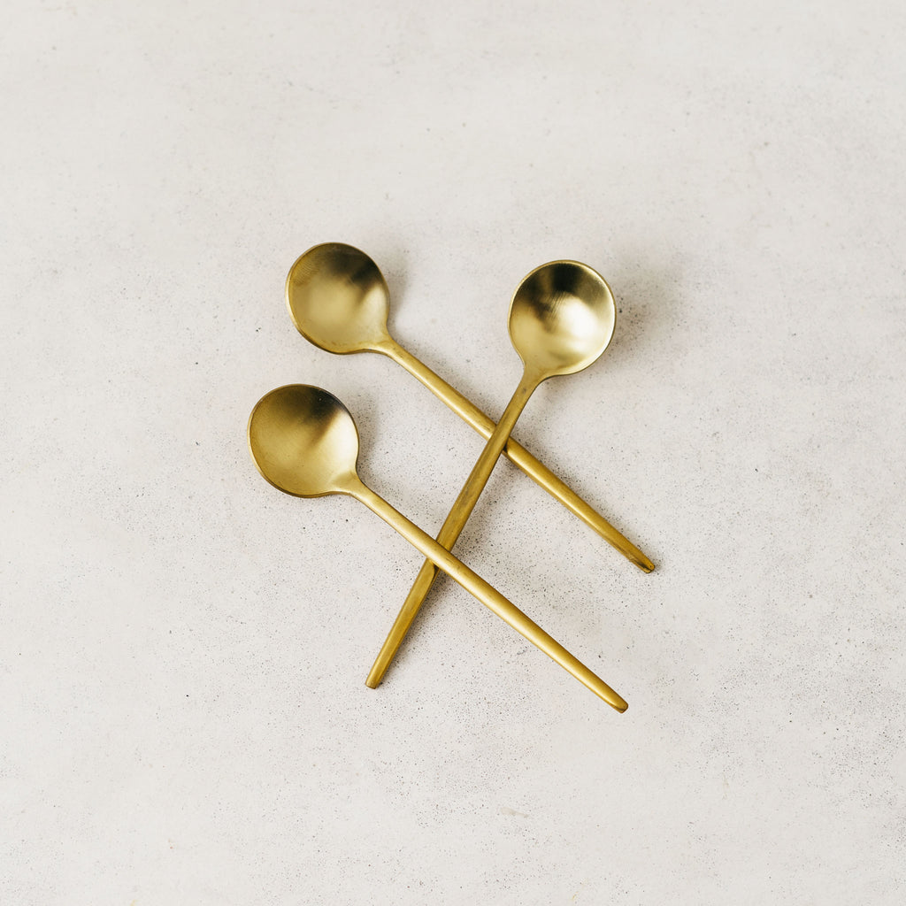 Matt round teaspoons - solid colours (set of 3)