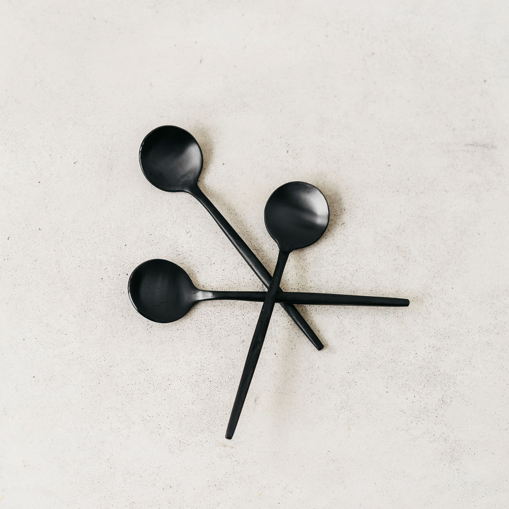 Matt round teaspoons - solid colours (set of 3)