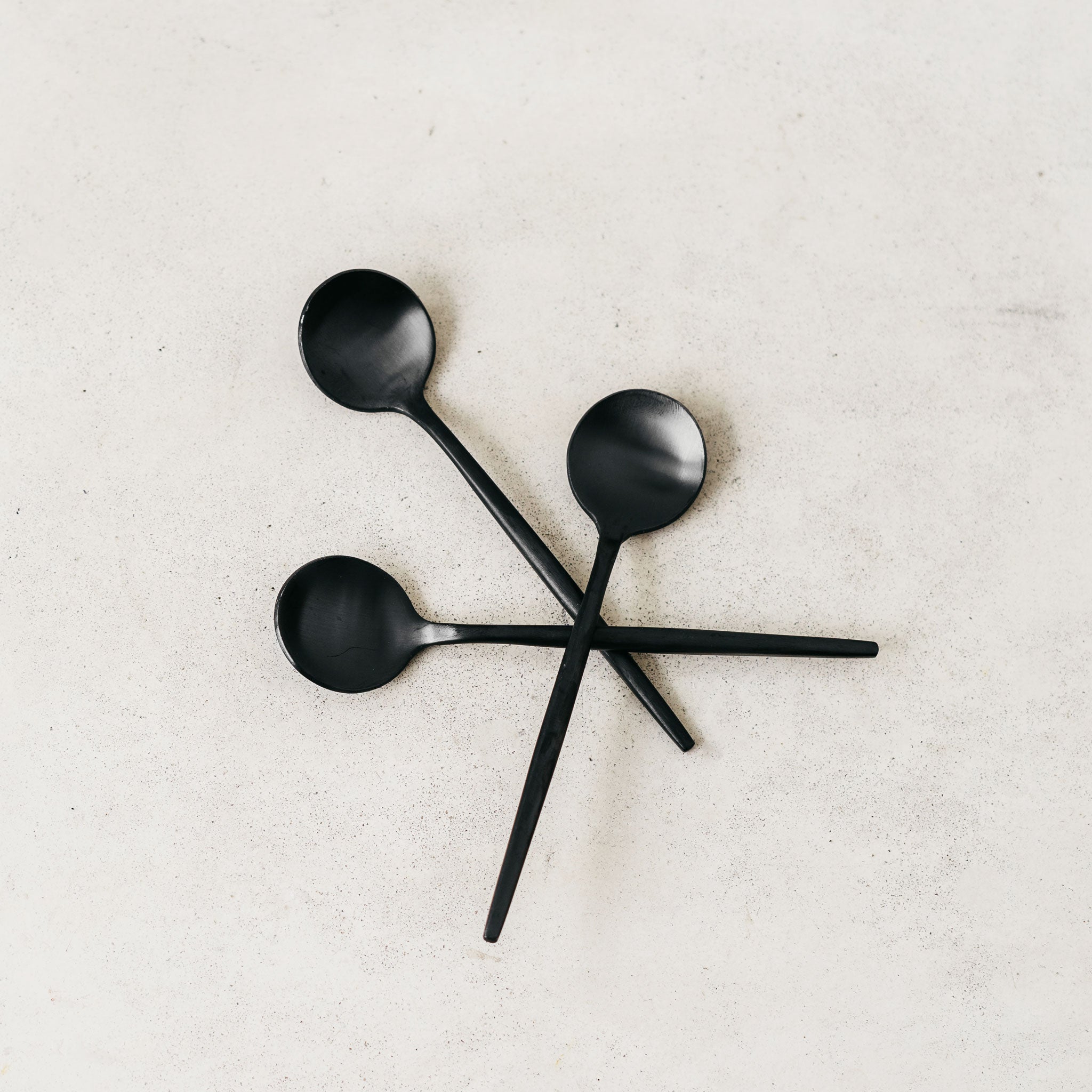 Matt round teaspoons - solid colours (set of 3)