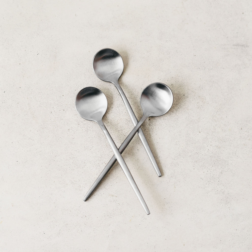 Matt round teaspoons - solid colours (set of 3)