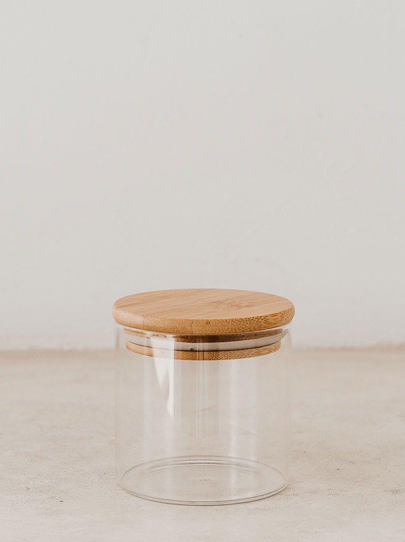 Glass storage jar