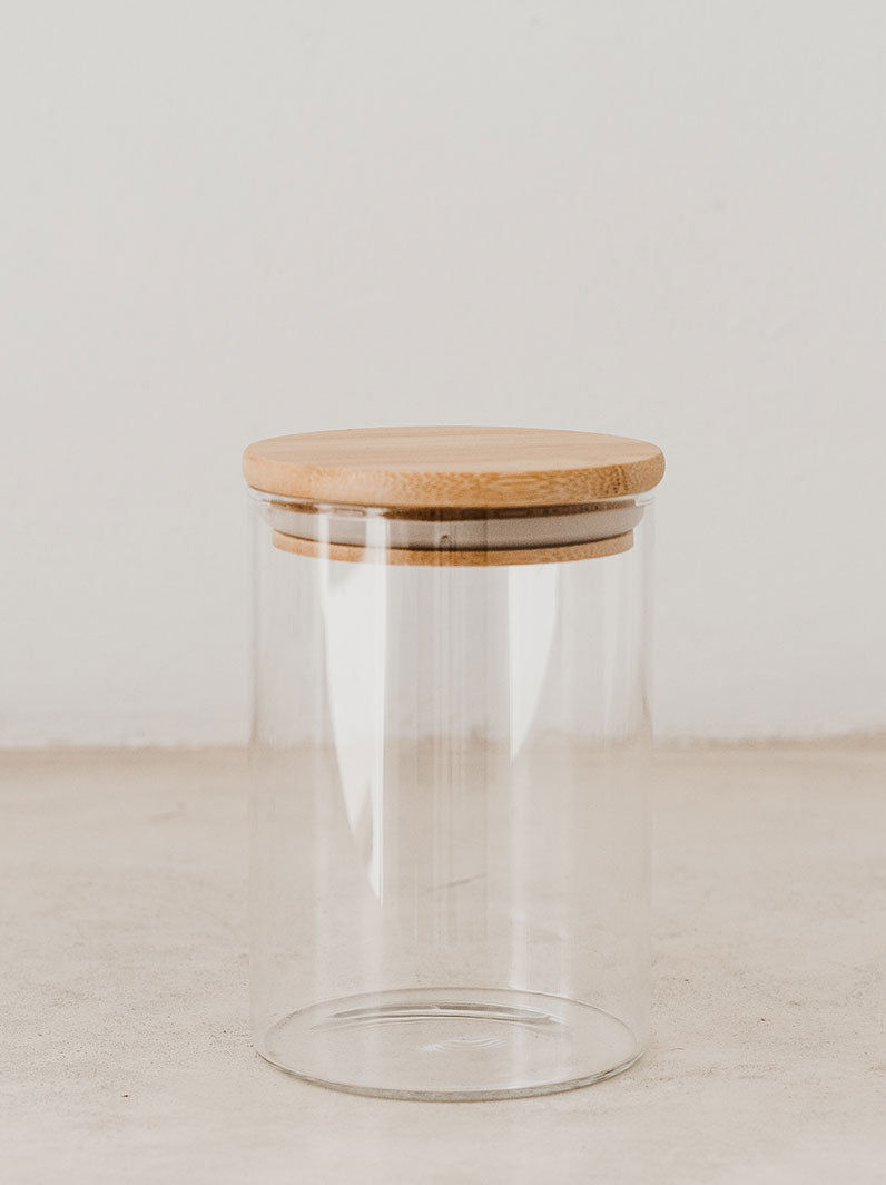 Glass storage jar