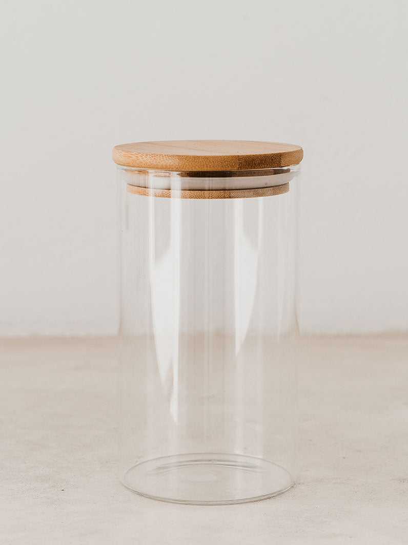 Glass storage jar