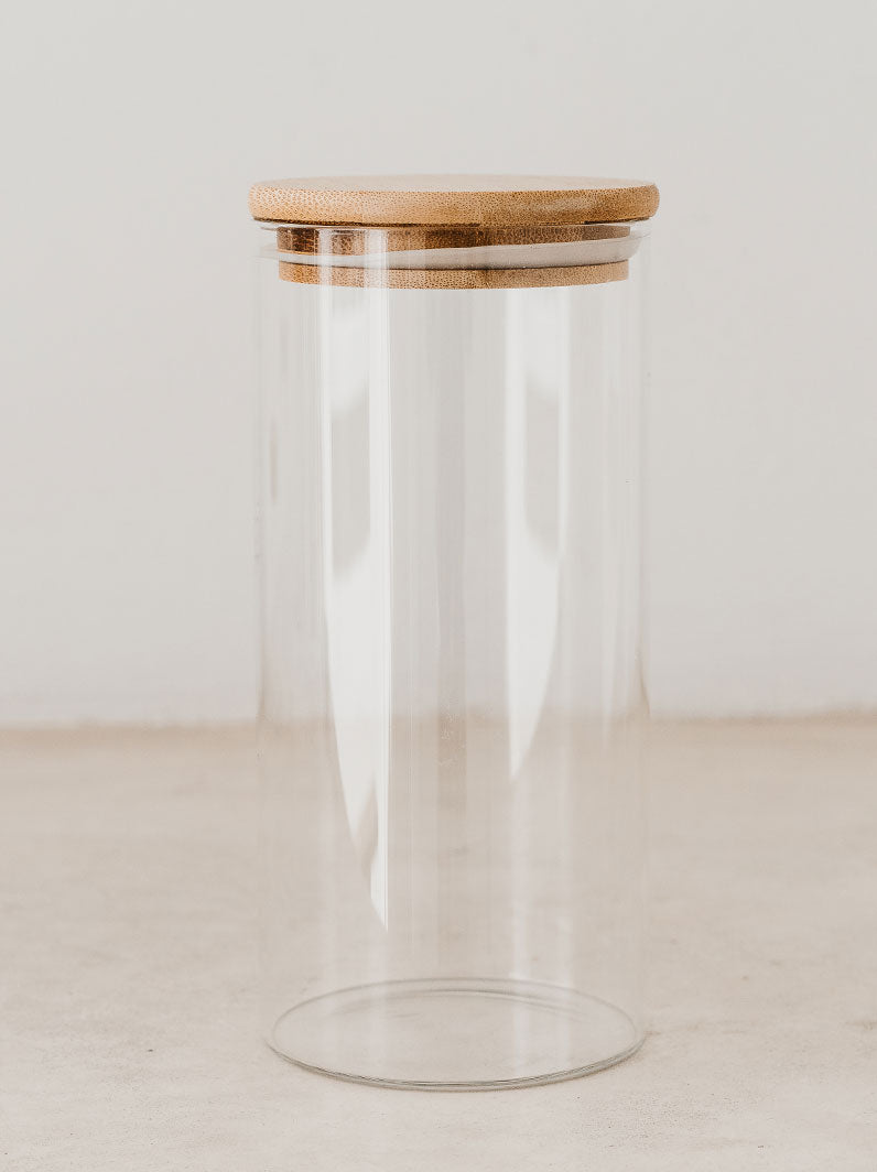 Glass storage jar