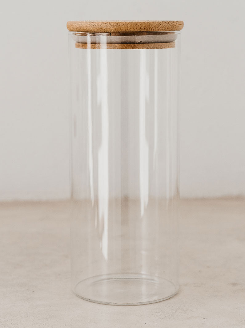 Glass storage jar