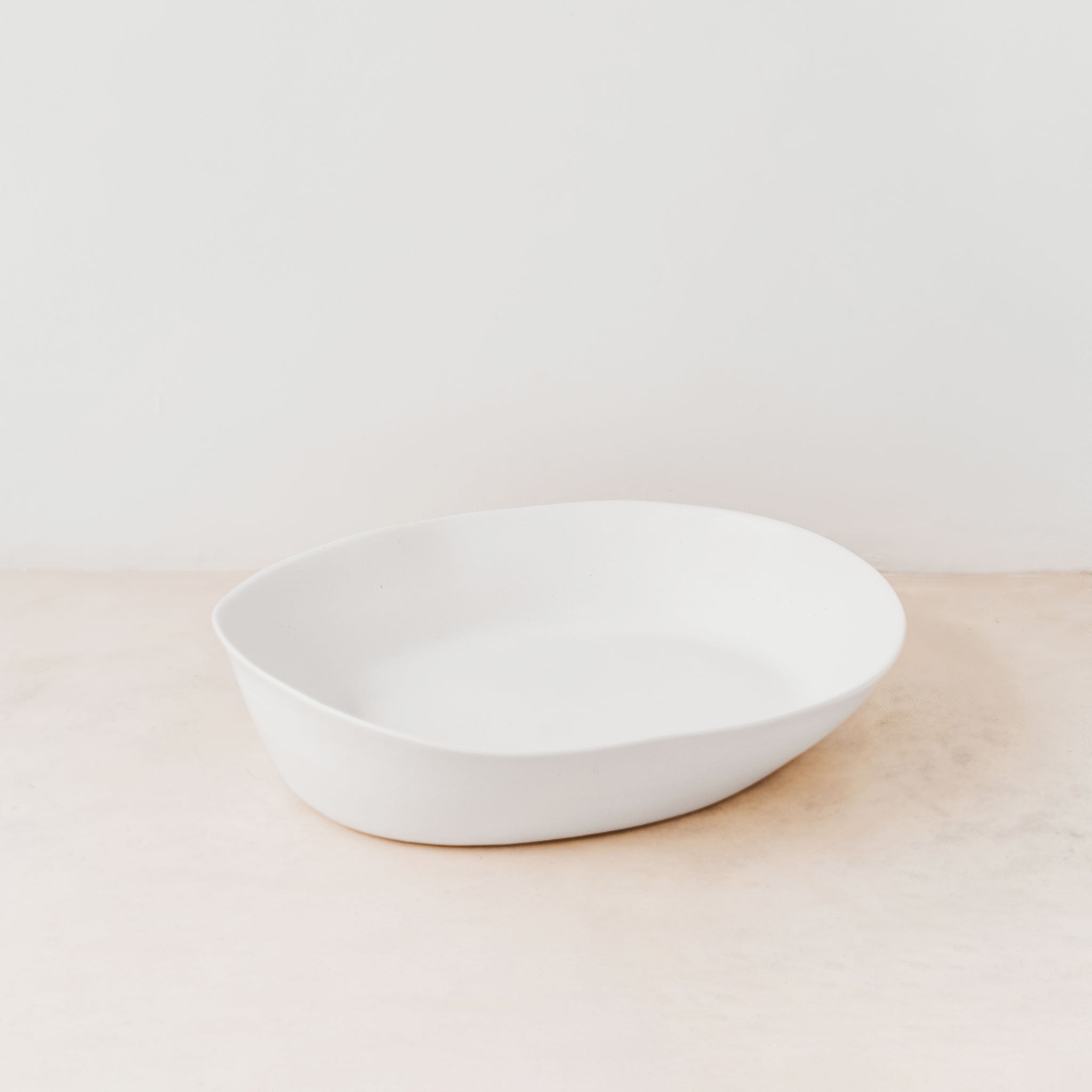 Oval stone serving bowl