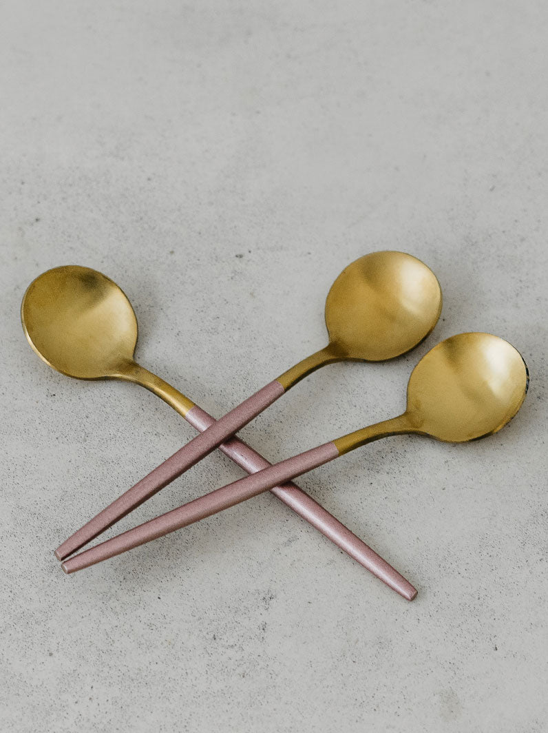 Two-Toned Round Matt Teaspoons (set of 3)