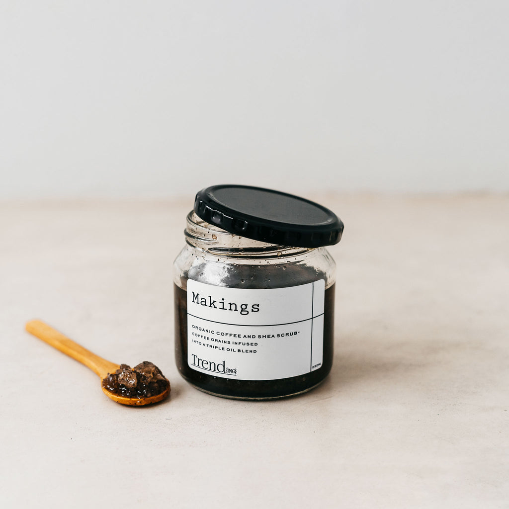 Organic coffee and shea body scrub